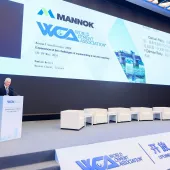 Mannok Cement general manager Damian Reilly speaking at the WCA Annual Conference in Nanjing