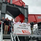Representatives from SunSkips on the McLanahan stand at Hillhead 2024  