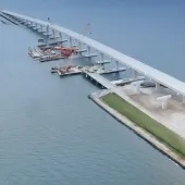 The NASA Causeway Bridge under construction