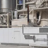 Deromedi Carrières et Matériaux’s containerized Caterpillar CHP solution, supplied by Cat dealer Eneria France, at the company’s limestone quarry in Ciez 