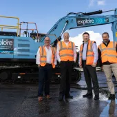 L–R: Reuben Stapells, key account manager, SANY UK; Warren Wilkinson, operations director, Explore Plant and Transport Solutions; Howard Hunt, head of operations - plant, Explore Plant and Transport Solutions; and Leigh Harris, business development director, SANY UK