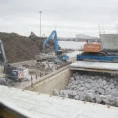 Delivery of rock armour from Aggregate Industries’ Glensanda superquarry for Lincolnshire’s Stallingborough Sea Defence Improvement Scheme