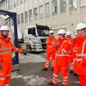 Guided by Tarmac experts, the six Royal Engineers officers gained first-hand experience in concrete production