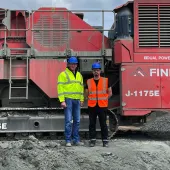 L-R: Finlay regional sales manager Adrian Millar with Innar Vinni, product manager for crushing and screening at Avesco