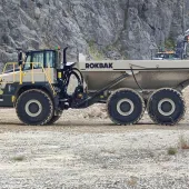 A Rokbak RA40 hauler operating in a quarry environment