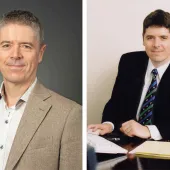 Left: James Bullock recently celebrated his 40th anniversary at ConSpare; Right: James Bullock in the early 2000s