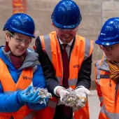 L–R: Mary Creagh, MP for Coventry East and Minister of Nature for DEFRA; John Slinger, MP for Rugby; and Dr Adam Reid, chief external affairs and sustainability officer at SUEZ