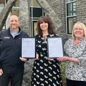 Presentation of certificates to Scott McDonald and Shona Syme