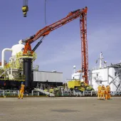 The new Van Aalst ship unloader at Invicta’s Sheerness terminal, in Kent