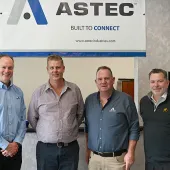 L-R: Michael Norris, group president, Astec Materials Solutions; Shane Czerkasow, director of Mineral Processing Solutions; Adam Gordon, business line manager, Astec Materials Solutions; and Ron Earl, group vice-president of sales and marketing, Astec Materials Solutions