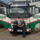 L-R: Justin Fisher handing the keys to Kelston Stark of Kelston Sparkes Group