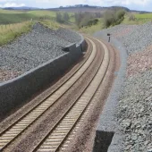 Railway cutting and embankment along the Borders Railway line – one of many examples of artificial ground around the UK. Image: © Mike Browne/BGS