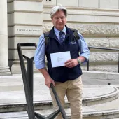 Mike Phillips, CEO of the BAA, delivering a letter to HM Treasury, urging a re-evaluation of the Government’s proposed reforms to Landfill Tax 