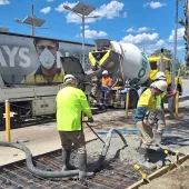 The recent field trial saw recarbonated recycled aggregates used to partially replace natural coarse aggregates in a low-carbon concrete mix