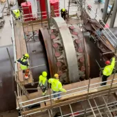 Installation of the new shell section