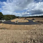 Construction of the new access road at ARA’s sand quarry on the Surrey-Hampshire border 