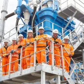 Members of the B&A Group team (L-R): Dr Rob Lewis, Marc Large, Stuart Palmer, B&A Group managing director Helen Griffin, Darek Filipowicz, Ashley Bruno, and Rob Westcott 