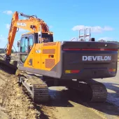 The Leica MC1 3D machine control solution is now available as an aftermarket kit for all Develon 9-Series crawler excavators
