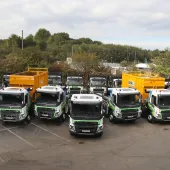 East Kent Recycling have taken delivery of 23 new trucks supplied by Volvo including FL, FE, and FMX models