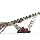 Telestack say their brand-new TCL 2031 tracked-mounted mobile conveyor is the largest of its kind in the market