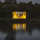 The special ‘Backhoe in a Box’ has been unveiled as part of JCB’s 80th anniversary celebrations