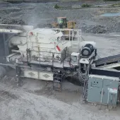 The new Cedarapids CRH5064 portable horizontal-shaft impactor (HSI) plant