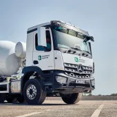 A Heidelberg Materials concrete truckmixer