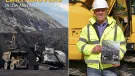 Left: Book front cover showing a P&H 4100XPB rope shovel at Black Thunder Mine, Wyoming; Right: The author, David Wylie, with his new book