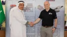 L-R: Amal AlMizyen, chief executive operation officer of Abdul Latif Jameel Machinery, and MDS general manager Conor Hegarty