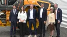 The inauguration ceremony marked the start of Arvika’s journey into the production of electric wheel loaders. Pictured (L-R) are Prince Carl Philip, Princess Sofia, Mikael Liljestrand, Melker Jernberg, Maria Andrén, and Governor of Värmland Georg Andrén