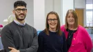 L-R: Shahrad Behboudi with health and safety support manager Mia Jones and executive assistant Karen Allison