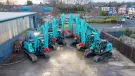 Some of the new Kobelco excavators M&J Evans have invested in from dealers Molson Group 