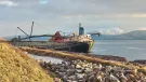‘MV Yeoman Bank’ being loaded with the 200 millionth tonne of granite 