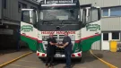 L-R: Justin Fisher handing the keys to Kelston Stark of Kelston Sparkes Group