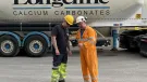 L-R: Michael Mosely, warehouse and planning team leader at IKO, and Longcliffe driver Chris Pugh