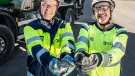 First deliveries of evoZero leave the Brevik plant. L–R: Vetle Houg, managing director of  cement Norway; and Per Ole Morken, Brevik plant manager