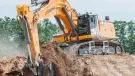 The Liebherr R 992 crawler excavator in action