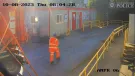 Screenshot of CCTV footage seconds before the collision. The vehicle involved is reversing in from the left-hand side of the image