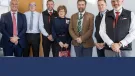 L–R: Steve Huntley, divisional managing director, Hills Quarry Products; Alex Henderson, company secretary; Mark Tinson, divisional managing director, Hills Homes; Dame Sarah Troughton, Lord Lieutenant of Wiltshire; Neil Pollard, divisional managing director, Hills Waste Solutions; Ed Dodd, chief executive; and Mike Hill, chairman
